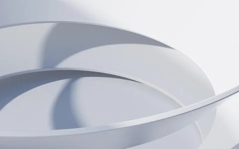 White abstract architecture curved background, 3d rendering. Illustrazione stock