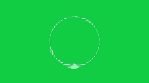 White abstract audio sound visualizer circle effect on green screen background Stock Footage 280238680