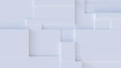 A white abstract background with 3D-rendered flat shapes provides space for text Stock Photos