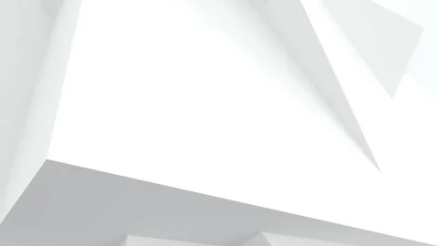 White abstract background of animated geometric three-dimensional shapes Stock Footage 249168356