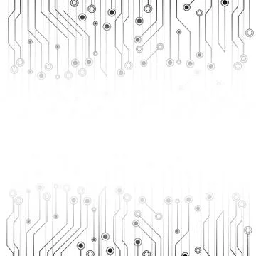 White abstract background with electronics circuit board. Grey abstract. Futu Stockillustratie
