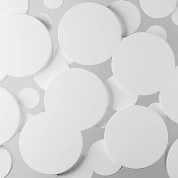 White abstract background - flying plastic cylinders as pattern on soft light Stock Photos