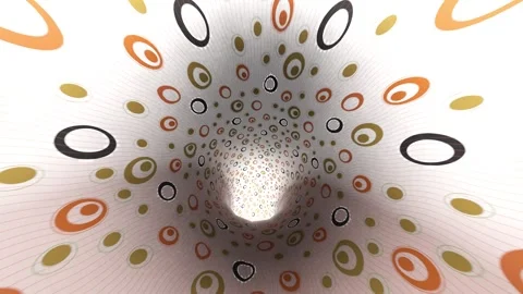 White Abstract background Fun Circles tunnel backdrop 4k resolution 60 fps Stock Footage 309081101