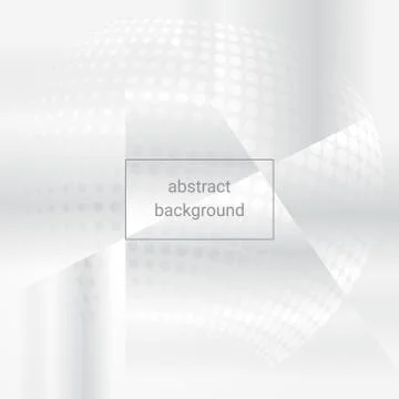 White abstract background with halftone and transparent stripes, sphere Stock Illustration