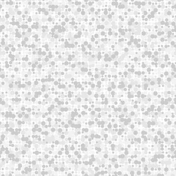 White abstract background with seamless random gray circles, dots as noise Illustrazione stock