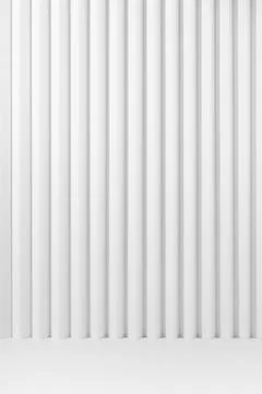 White abstract background of vertical parallel stripes pattern, floor, stage  Stock Illustration