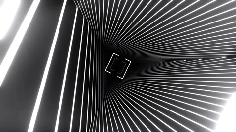 White Abstract Changing Triangular Tunnel with Flashing Frames Background VJ Видео 344101096