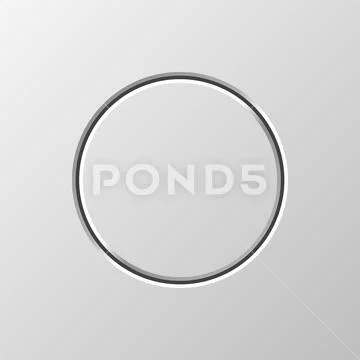 White Abstract Circle Button Template Ilustração Stock