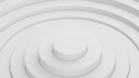 White Abstract circle wave flow background, Seamless loop 4k 3d rendering Stock Footage 219475433