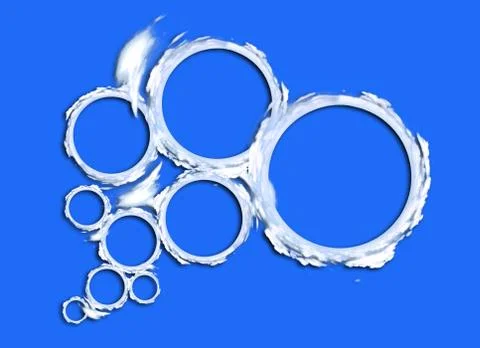 White abstract circles on a blue background Stock Illustration