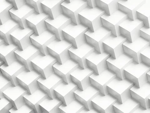 White abstract cubes background. Repeating pattern. 3D illustration White ... Stock Photos