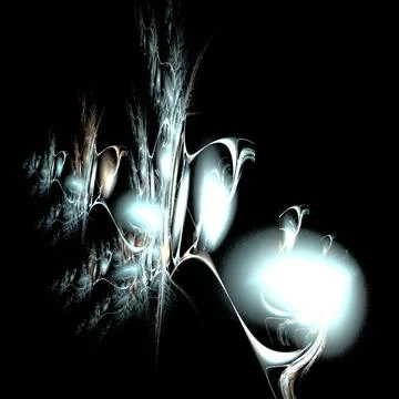 White abstract element on black background, digital graphic, background Stock Illustration