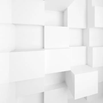 White abstract empty interior with cubes Illustrazione stock