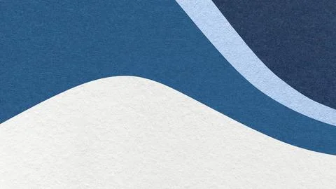 White abstract fluid wavy layered textured paper background with cobalt blue, Stock Photos