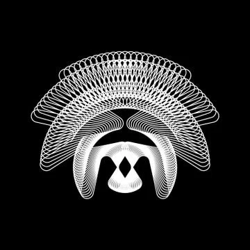 White Abstract Fractal Shape Stock Illustration