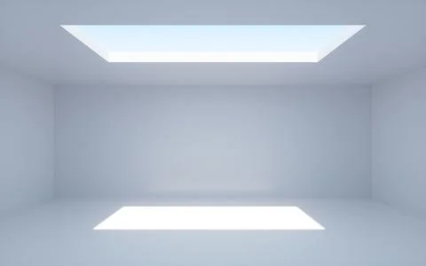 White abstract geometric architecture, Interior geometry scene, 3d rendering. Ilustración de archivo