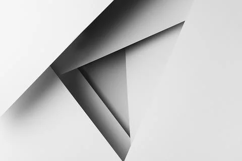 White abstract geometric background with complex flat spaces as swirl or funn Foto stock