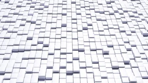 White abstract geometric background with cube pattern 3D illustration Illustrazione stock