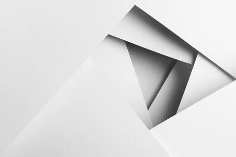 White abstract geometric background with flat spaces, lines and stripe as tun Foto stock