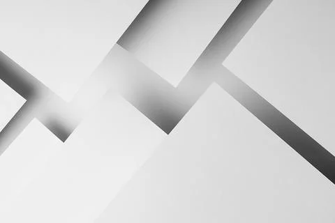 White abstract geometric background with fly white surfaces as monochrome sty Foto stock