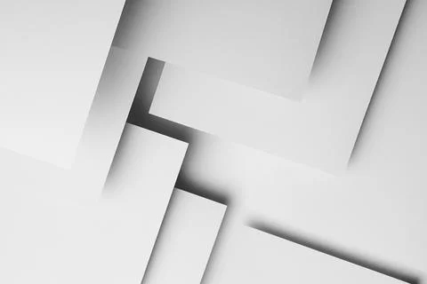 White abstract geometric background with fly white surfaces as stylish comple Foto stock
