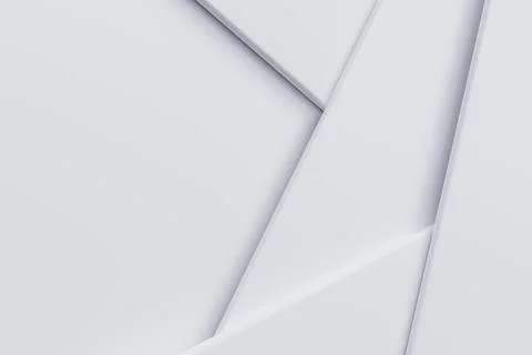 White abstract geometric background, paper style. 3d rendering Illustrazione stock