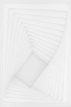 White abstract geometric background with perspective illusion in minimal styl Stock Illustration