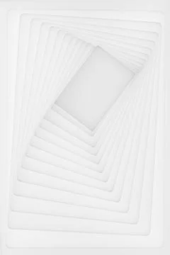 White abstract geometric background with perspective illusion in contemporary Stock Illustration