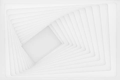 White abstract geometric background with perspective illusion in modern style 库存照片
