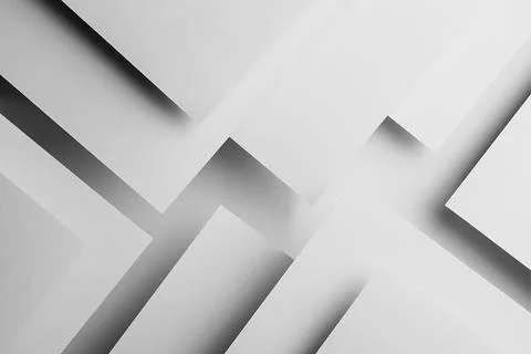 White abstract geometric background in simple minimalist style with flying wh Stock Photos