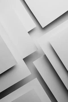 White abstract geometric background in simple minimalist style with flying wh Stock Photos