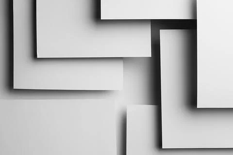 White abstract geometric background in simple elegant business modern style w Stock Photos