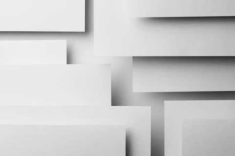 White abstract geometric background in simple minimalist modern style with fl Foto stock