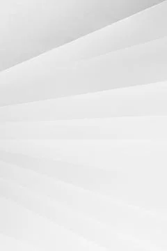 White abstract geometric background with soft light paper stripes or surfaces Stock Photos