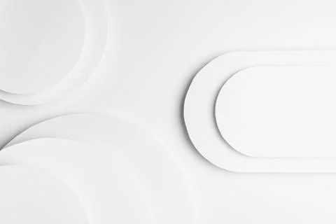 White abstract geometric background with soft light white paper circles soar  Stock Photos