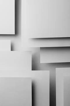 White abstract geometric background with white paper sheets soar as abstract  Stock Photos
