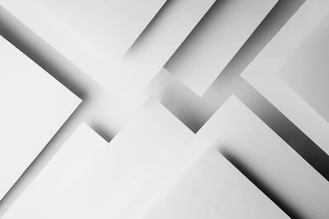 White abstract geometric background with white paper sheets soar as abstract  Stockfoto's