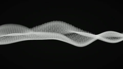 White abstract geometric curve or wave background 3D render Stock-Footage 79791070