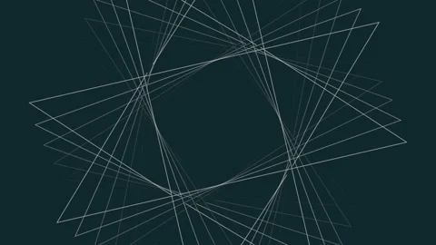 White abstract geometric lines on dark space Stock Footage 196815144