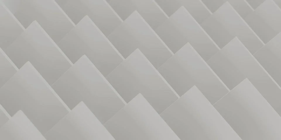 White abstract geometric shape pattern square 3d render illustration Stock Illustration