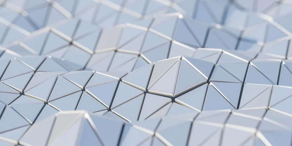 White abstract geometric triangular shape 3d render illustration Stock Illustration