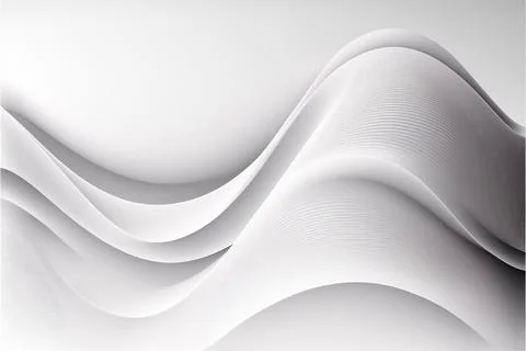 White abstract gradient, wave wallpaper, free space, Made by AI,Artificial .. Stock Illustration