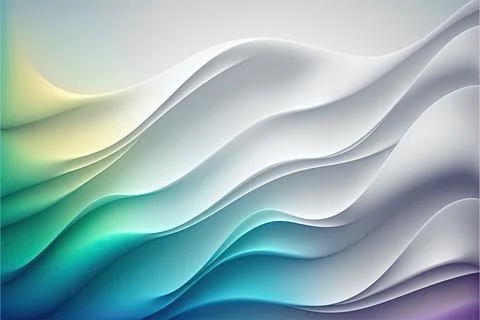 White abstract gradient, wave wallpaper, free space Stock Illustration