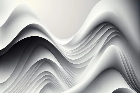 White abstract gradient, wave wallpaper, free space, Made by AI Illustrazione stock