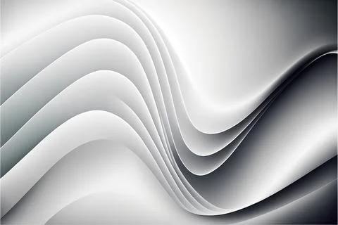 White abstract gradient, wave wallpaper, free space, Made by AI,Artificial Stock Illustration