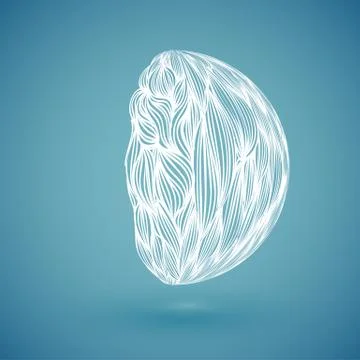 White abstract hand drawn globe, vector illustration Illustrazione stock
