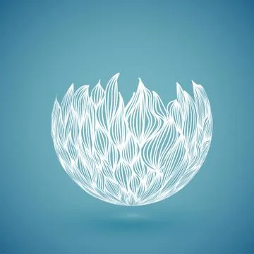 White abstract hand drawn globe, vector illustration イラスト素材