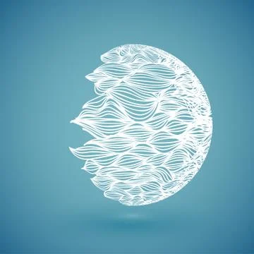 White abstract hand drawn globe, vector illustration 스톡 일러스트