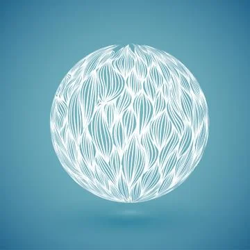 White abstract hand drawn globe, vector illustration Stock Illustration