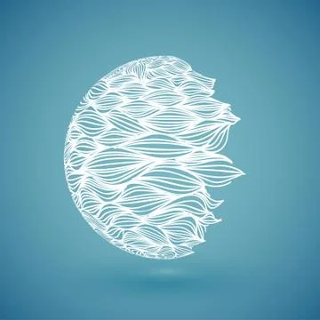 White abstract hand drawn globe, vector illustration Illustrazione stock